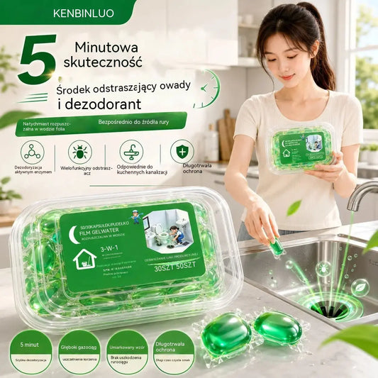 🔥 Kup 1, drugi GRATIS! 2 opakowania / 100 kapsułek za 99 zł 💧 Koniec z brzydkim zapachem z odpływu! Rozpuszczalne kapsułki czyszczące 🚿✨