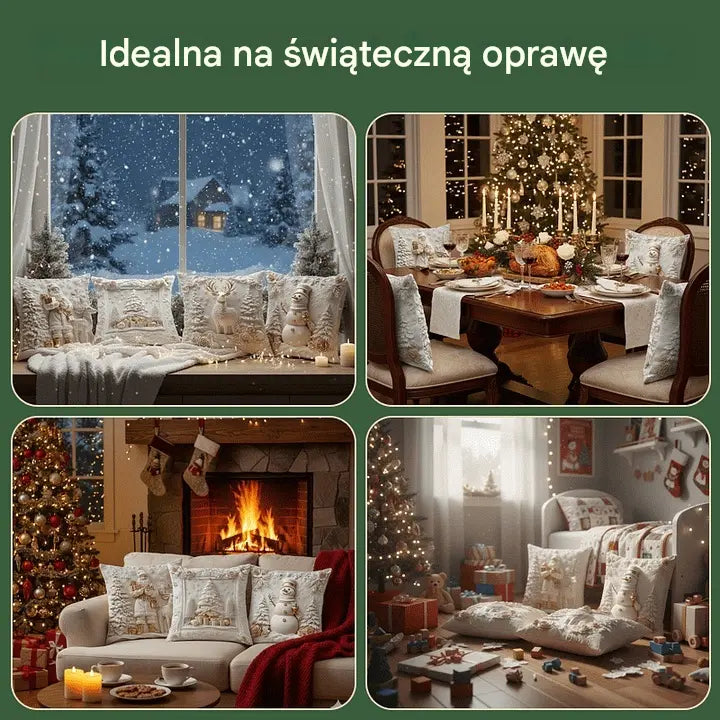 【Zestaw 4 elementów】🎅Wyprzedaż świąteczna 49% TANIEJ🎄Poszewka na poduszkę z motywem świątecznym