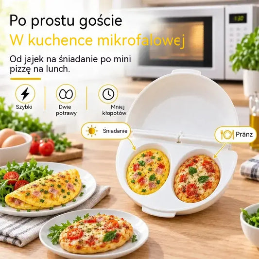 Tylko 99 zł!🍳 Omlet w Kilka Minut! Forma do Mikrofalówki 🥚 | 2 Komory · Bez Oleju