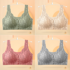 😇【Set de 4】🔥Sutien de damă cu nasturi în față, fără legături❤️【40-100】