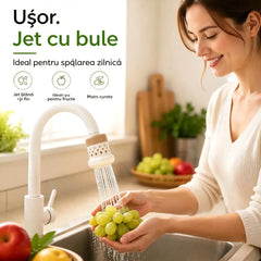 💦【3 bucată/6 bucată】  Filtru de robinet rezistent la stropire - 360° - Economisire mai bună a apei și efect de spălare