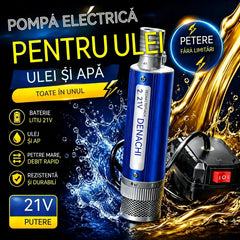 【Pompă electrică de ulei】Noua pompă de ulei cu baterie litiu Denaqi de 21V, pompă de ulei și apă cu dublă utilizare, baterie litiu