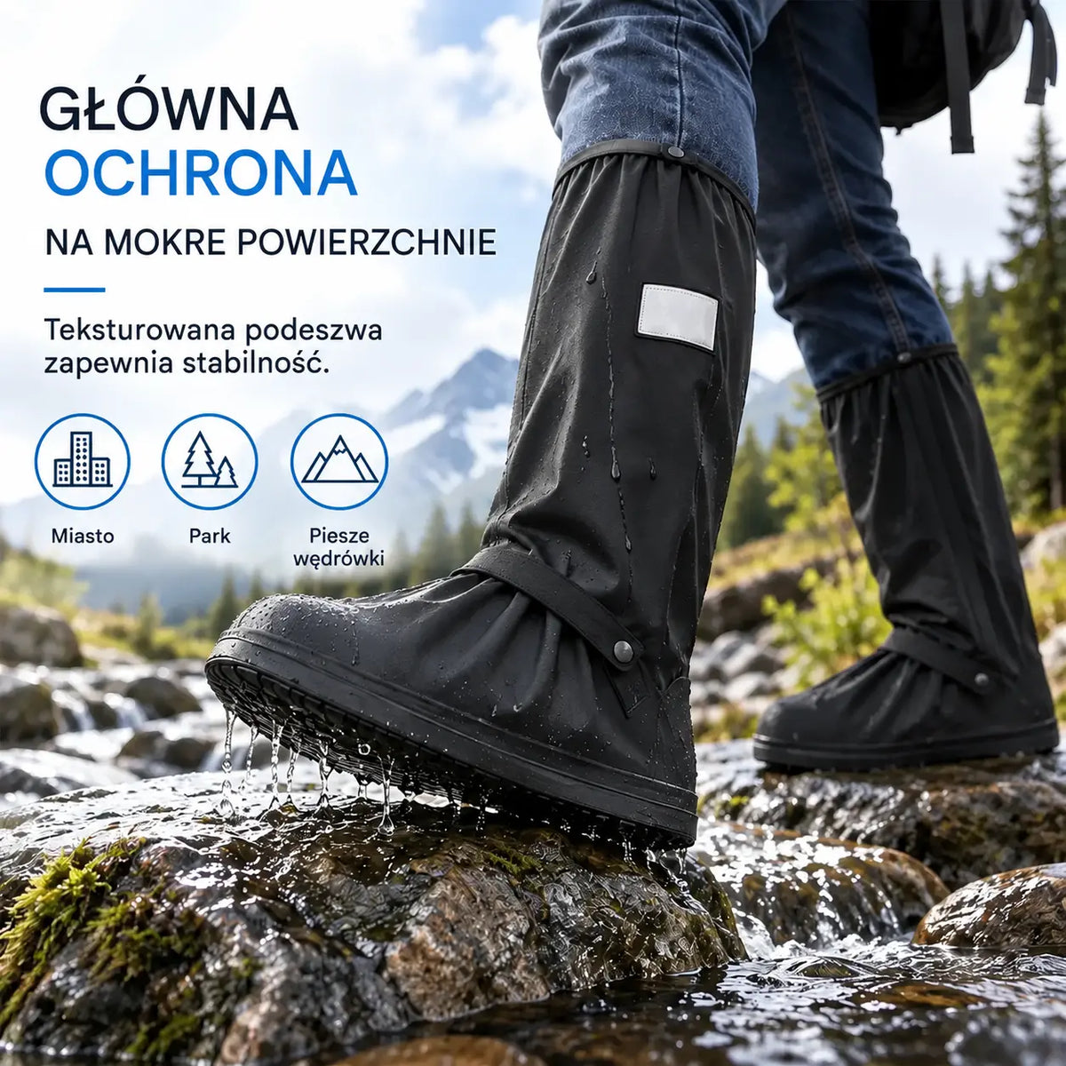 ☔ Wodoodporne Ochraniacze na Buty 👟 Chroń Sneakersy przed Deszczem, Błotem i Brudem | Antypoślizgowe i Składane