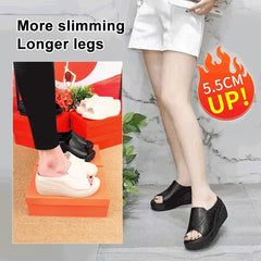 🔥👡 Sandale elegante din piele naturală pentru femei, cu platformă și talpă moale