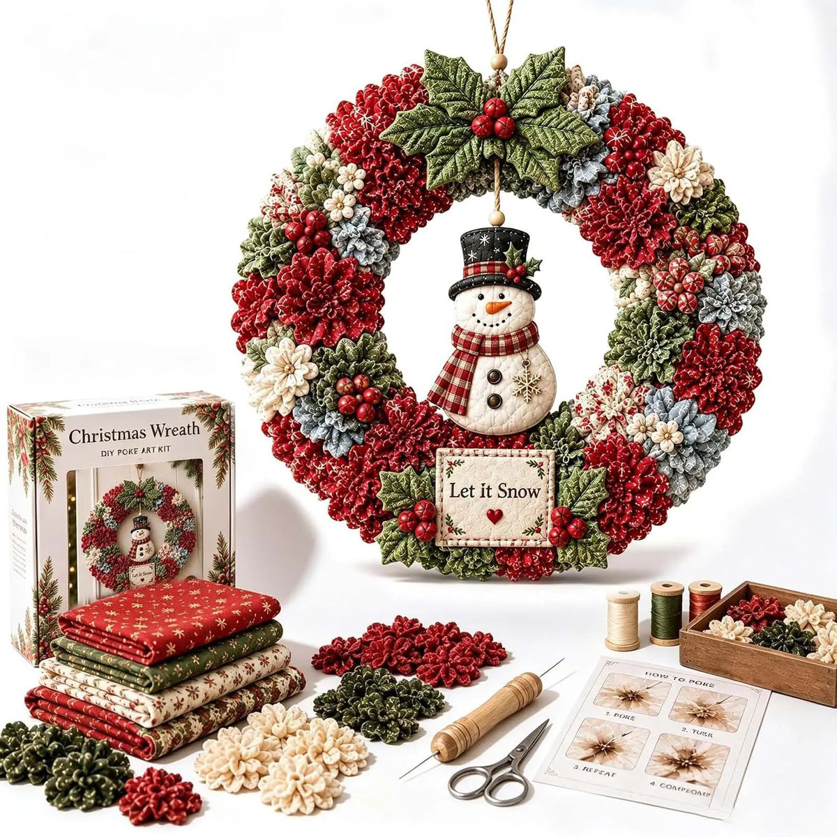 ⏰ OSTATNI DZIEŃ: -50%! 🎄✨ Zrób piękny wieniec świąteczny bez doświadczenia ❤️ Kompletny zestaw DIY + instrukcja krok po kroku!