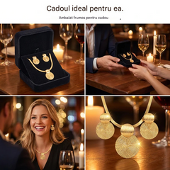 🔥 50% reducere 💎 Set colier și cercei modern și elegant ✨ Elegant și clasic, potrivit pentru purtare zilnică și petreceri 🌿