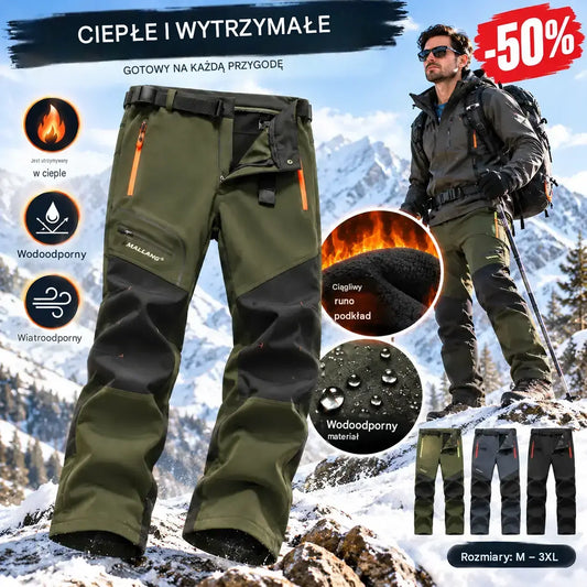 🏃‍♂️【S–5XL】Nowe męskie spodnie outdoorowe na jesień i zimę – ocieplane polarem, wodoodporne i wiatroszczelne