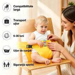 👶 【Cumpărați 1 obțineți 1 gratuit】Un produs indispensabil pentru hrănirea copiilor din mers! Centură de siguranță pentru un scaun înalt portabil, gata de utilizare cu un singur clic, cu protecție la cădere! ✨🎒
