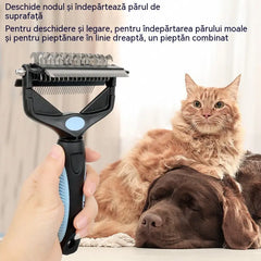 🐕🐈Pieptene multifuncțional 3-în-1 pentru descurcarea blănii animalelor de companie, pieptene pentru îndepărtarea părului de la câini și pisici