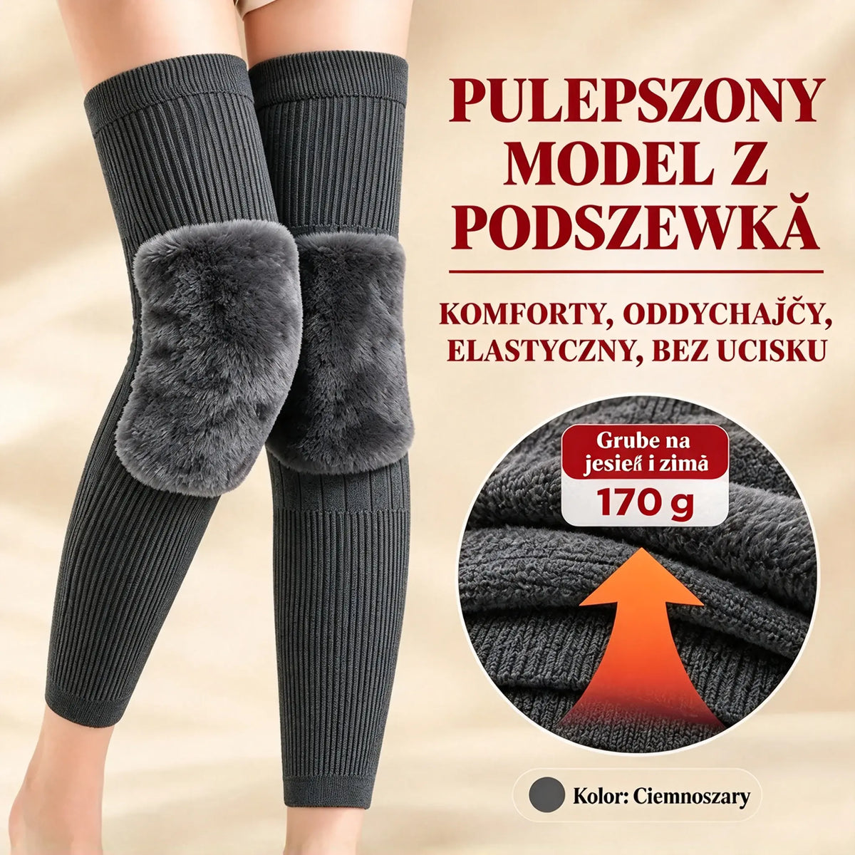 ❄️ Ciepłe Ocieplacze na Kolana i Nogi 🦵 | Przedłużony Model z Miękkim, Puszystym Futerkiem 🔥 Idealne na Mroźne Dni!