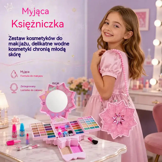 💄 Tylko teraz -50%! ✨ Zmywalny zestaw do makijażu dla małej księżniczki 👸 Bezpieczna i nietoksyczna zabawa dla dzieci!