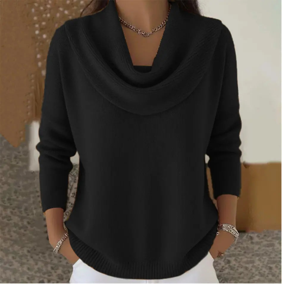 🔥 Sweter damski S–3XL | Jesień/Zima 2026 🍂 Elegancki dekolt, długi rękaw ✨ Jednolity kolor