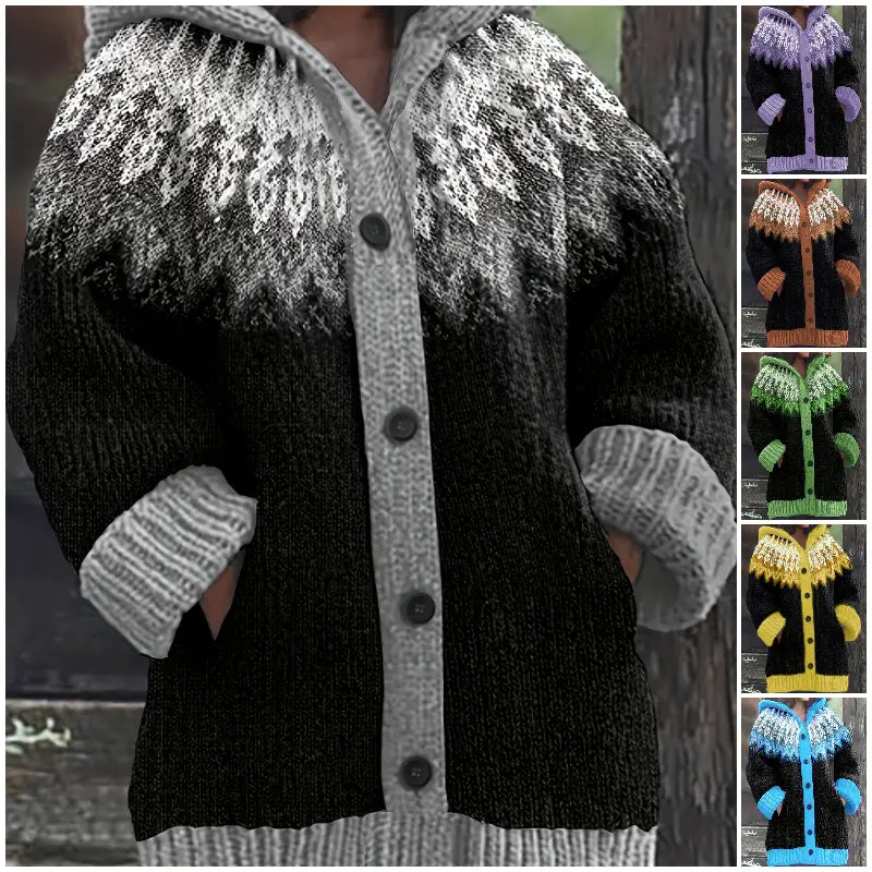 【S~5XL】✨Elegancka, kolorowa kurtka z kapturem w stylu retro
