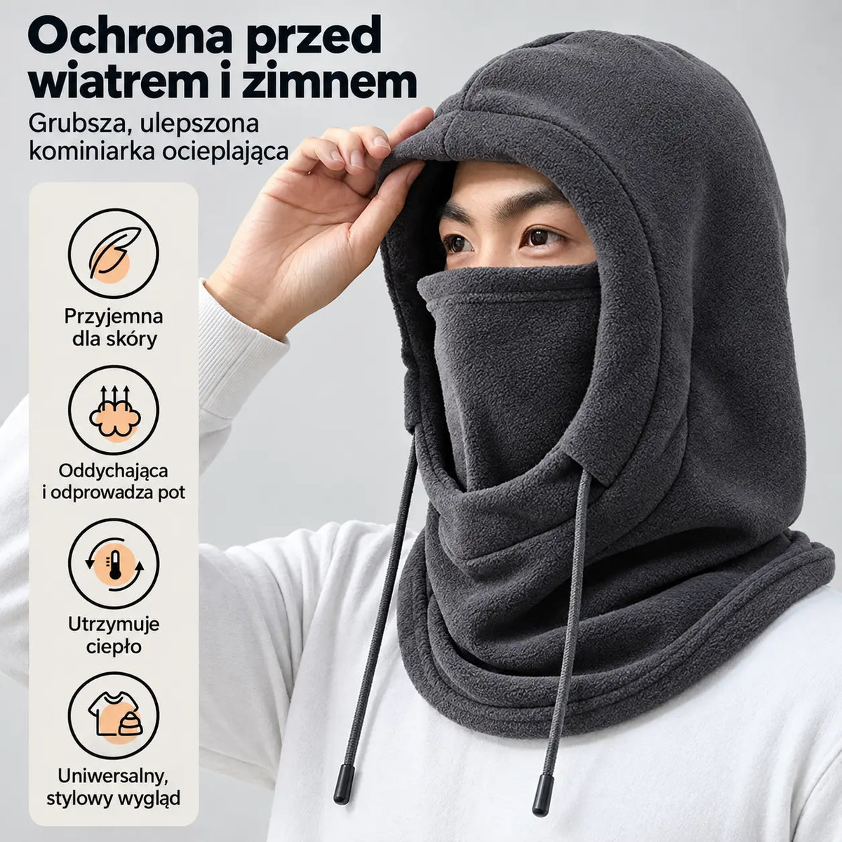 ❄️ Ciepło nawet przy -20°C! Polarowa czapka termiczna 🧣 Idealna na narty, motor i zimowe dni