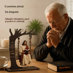 【2 buc】Ornament religios de perete cu Iisus Hristos, decorațiune creștină suspendată cu detalii retro pentru casă, cadou cu binecuvântare
