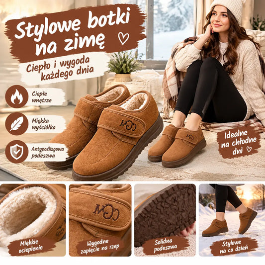🏆😍50% zniżki!🔥【36-41】Modne, zimowe, krótkie buty w nowym stylu dla kobiet z pluszowymi śniegowcami