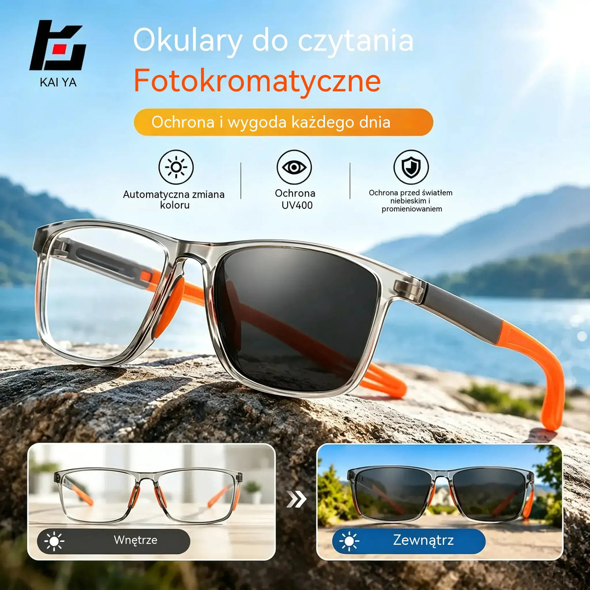 👓【Kup 1, a 1 dostaniesz gratis】☀️🏠 Jedne okulary do czytania w domu i na zewnątrz! Fotochromatyczne, ultralekkie i stworzone z myślą o seniorach ✨