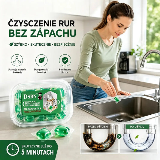 2 opakowania (łącznie 100 tabletek)🏠💧Kapsułki dezodorujące Drain - kompozycja bioenzymów neutralizuje zapachy bezpośrednio u źródła.
