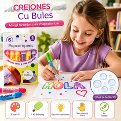 🎁【Cumpără 1, primești 1 gratuit】Stilou de imprimare 3D pentru copii: Desen cu bule în stil popcorn (DIY)
