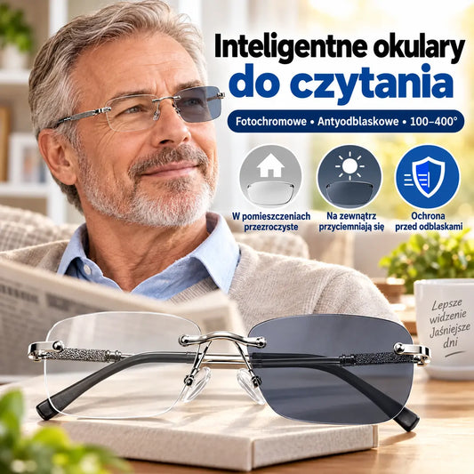 👓Te inteligentne okulary do czytania z funkcją zoom zostały zaprojektowane specjalnie dla osób w średnim i starszym wieku. Wyposażone są w funkcje zoomu, multifokusa, wykrywania światła, fotochromu i blokowania niebieskiego światła.☀️