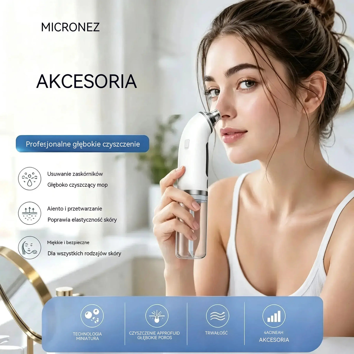 🔥 PROMOCJA! Elektryczny oczyszczacz do twarzy💆‍♀️Głębokie oczyszczanie porów · Efekt jędrniejszej i gładszej skóry ✨ Zadbaj o cerę w domu i oszczędź na salonie!
