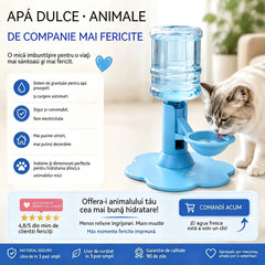 🐾 Dozator automat de apă pentru animale de companie – Bol cu reumplere automată prin gravitație pentru câini și pisici