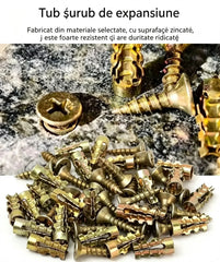 【🔥100/200 de seturi la un preț special】🧰⚒️ Reparații mobilă, șuruburi cu expansiune scurtă, reparații și montaj balamale din piatră/gresie/dulap.