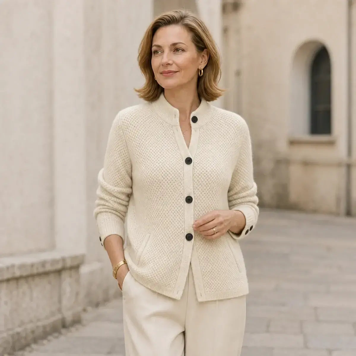 💖 Ciepły Kaszmirowy Kardigan Damski S–2XL | Francuski Styl Retro ✨ Miękki, Elegancki i Idealny na Jesień i Zimę