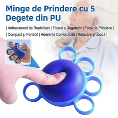 Minge Ortopedică pentru Recuperarea Degetelor și a Mânii, cu Inele de Fixare, Dispozitiv Antrenament Forță și Mobilitate pentru Seniori sau AVC