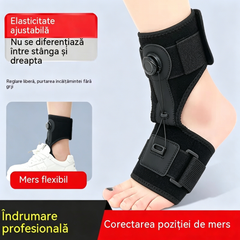 【2 buc】Orteză Medicală pentru Picior Drop și Fascită Plantară, cu Buton Rotativ de Ajustare și Suport din Aluminiu, Utilizare Zi și Noapte