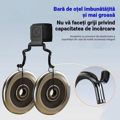 Set 2 Cârlige Fitness pentru Culturism și Haltere, Suport Lărgit de 125mm, Chingi pentru Încheietură Anti-Alunecare, Capacitate 250kg pentru Tracțiuni și Îndreptări