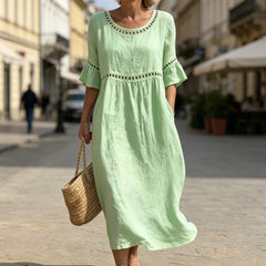 ✨🎉【S-3XL】Rochie nouă de vară pentru femei, confecționată din bumbac și in, respirabilă și moale, confortabilă de purtat