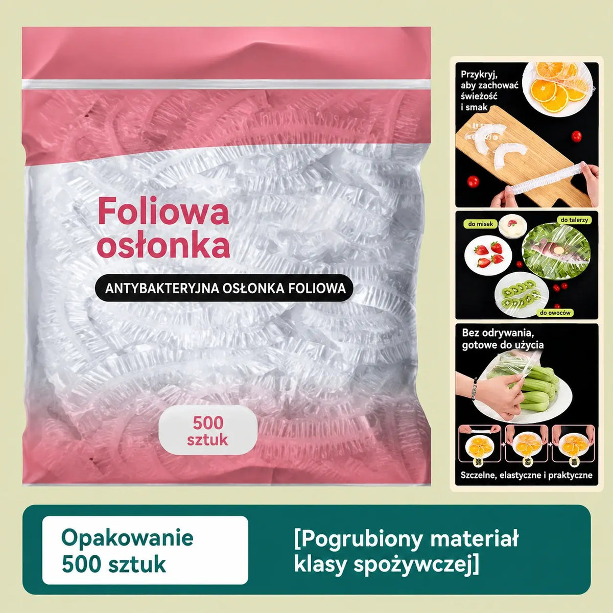 🍽️ 500 szt. tylko 109 zł! 🥗Elastyczne osłonki do żywności – świeżość na dłużej, bez wysychania i bałaganu ✨