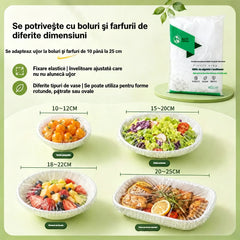 ⏳50% reducere🔥【300 bucăți】134 lei🎉Cu cât cumperi mai mult, cu atât economisești🎁Huse alimentare elastice de unică folosință, potrivite pentru boluri și farfurii