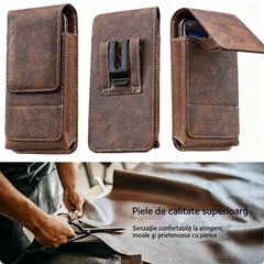 🔥Husă de telefon mobil cu clemă pentru curea – Închidere magnetică, durabilă și cu slot pentru card