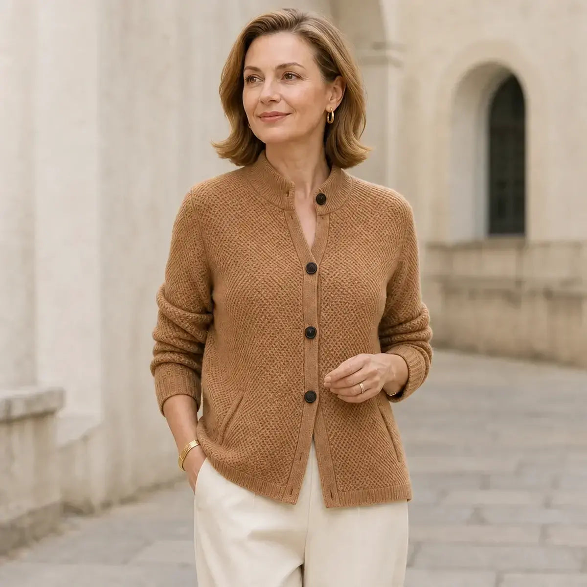 💖 Ciepły Kaszmirowy Kardigan Damski S–2XL | Francuski Styl Retro ✨ Miękki, Elegancki i Idealny na Jesień i Zimę