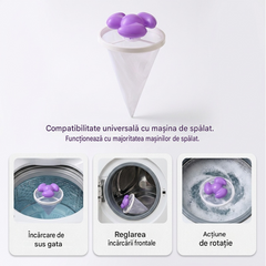 🌀6 bucăți 124 lei✨ Filtru plutitor pentru mașina de spălat – Capturează scamele, părul și părul de animale la fiecare spălare🧺