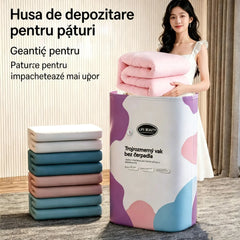 🧳 5 bucăți la doar 144 lei 💨 Pungi de depozitare vidate mari și flexibile: Nu necesită pompă de aer, etanșe, ideale pentru a economisi spațiu în valiză și acasă ✈️