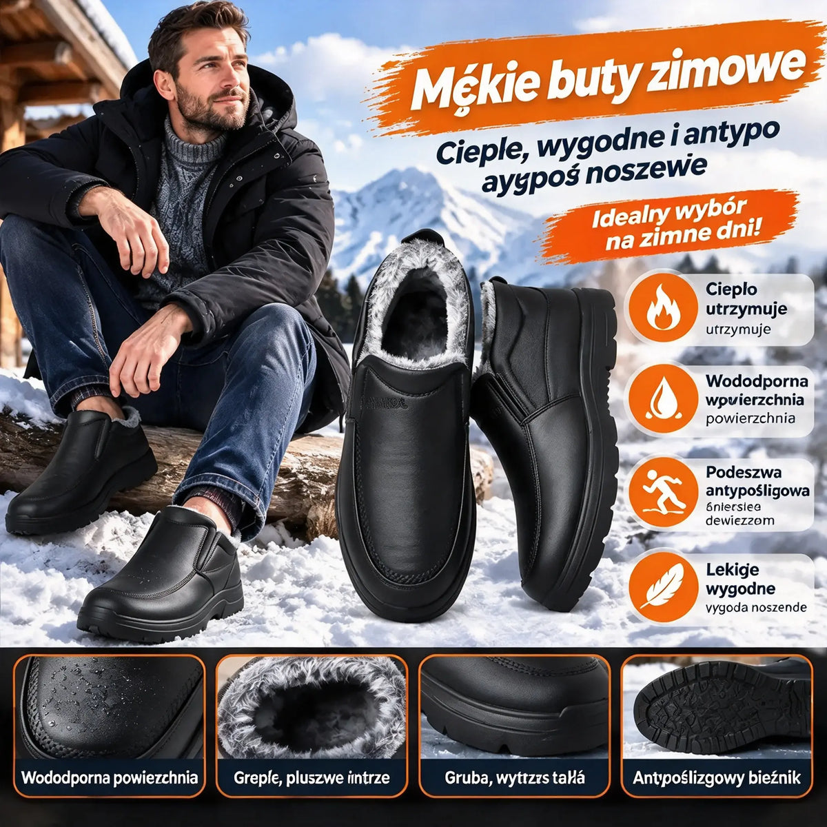 ❄️🔥【38–48】Męskie Śniegowce z Grubym Ociepleniem 🥾 Ciepło i Komfort Przez Całą Zimę!
