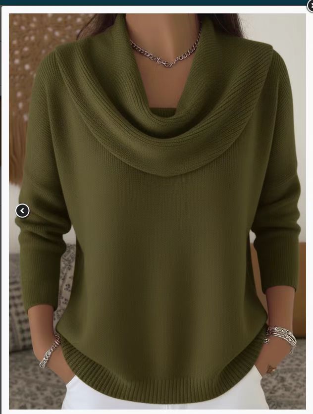 🔥 Sweter damski S–3XL | Jesień/Zima 2026 🍂 Elegancki dekolt, długi rękaw ✨ Jednolity kolor