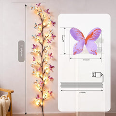 🦋💡 Ghirlandă luminoasă LED flexibilă în formă de fluturi – creează o atmosferă caldă și de poveste în casa ta