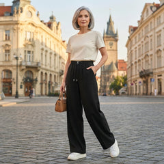 ❤️【S-3XL】【Cumpărați 1 obțineți 1 gratuit】Blugii din mătase cu talie înaltă și croială largă, lejeri și vaporoși, se potrivesc perfect.