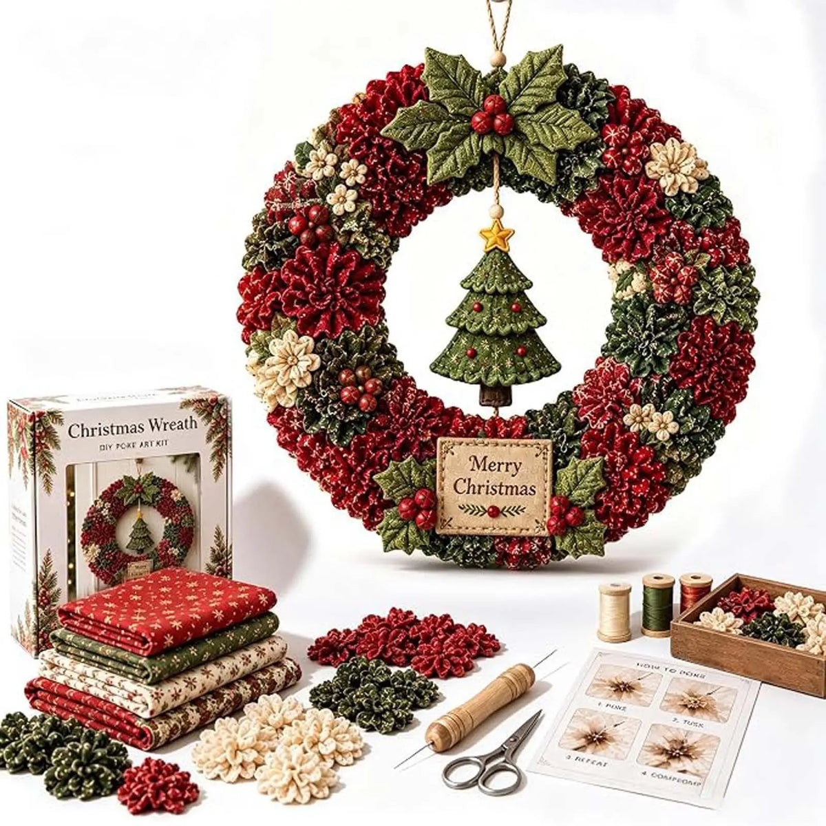 ⏰ OSTATNI DZIEŃ: -50%! 🎄✨ Zrób piękny wieniec świąteczny bez doświadczenia ❤️ Kompletny zestaw DIY + instrukcja krok po kroku!