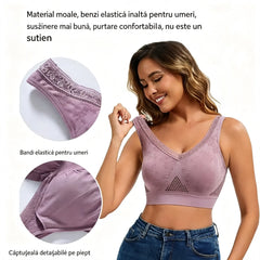 🔥👙【40-120 kg】【Pachet de 3】✨ Sutien fără fereturi din dantelă cu susținere ridicată pentru femei