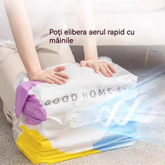 🧳【Set de 5 Piese】💨 Saci de Vidat și Compresie Mari pentru Depozitare - Fără pompă, anti-scurgere, ideali pentru economisirea spațiului în valiză și acasă ✈️