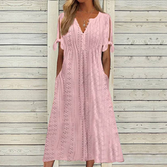 【🏆Cele mai bine vândute produse】👗 Rochie simplă și delicată, de culoare uni