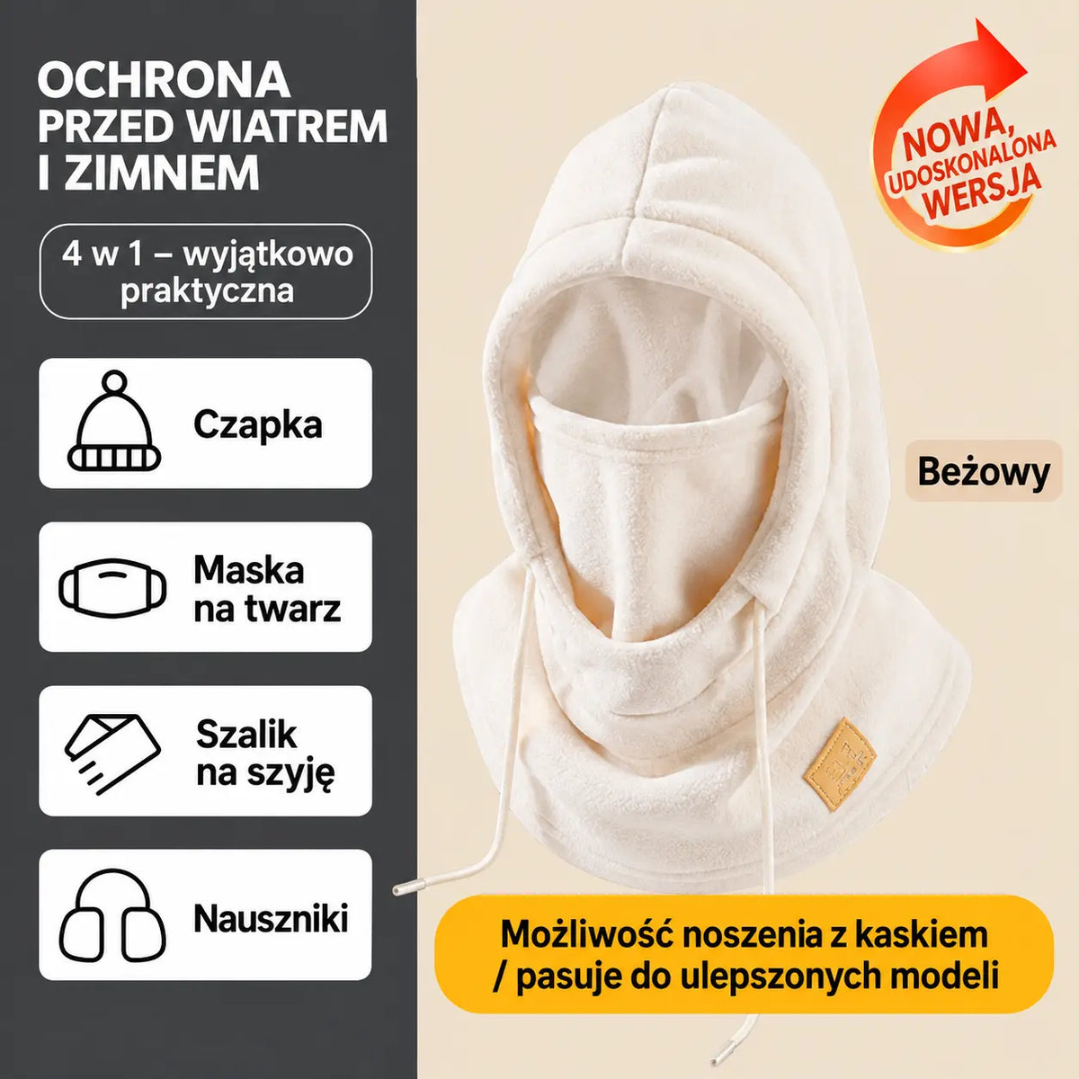 ❄️ Ciepło nawet przy -20°C! Polarowa czapka termiczna 🧣 Idealna na narty, motor i zimowe dni