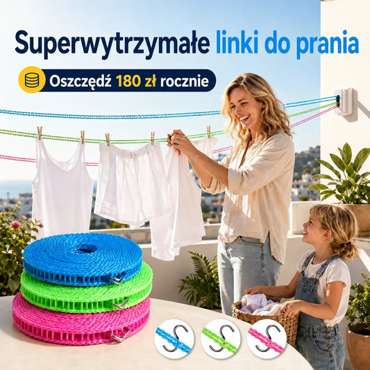 💥【3 szt.】🔗 Antypoślizgowy wieszak odporny na wiatr 👕 Koniec ze spadającym praniem nawet przy silnym wietrze! 🌬️