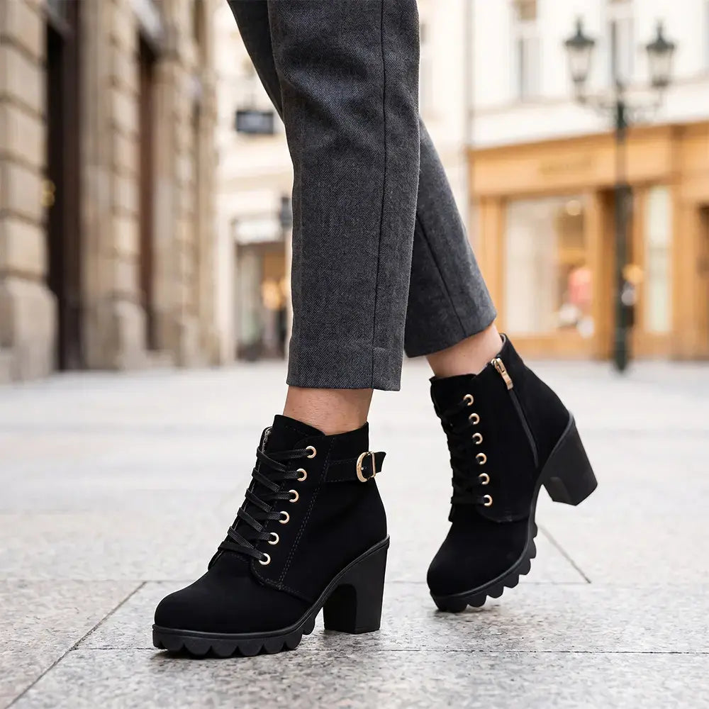 👢✨ Damskie Botki na Słupku 35–42 | Wygodne i Eleganckie na Cały Dzień
