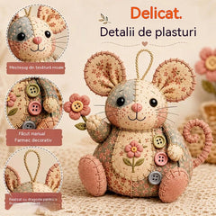 🧵Kit de cusut vintage cu șoarece de pluș